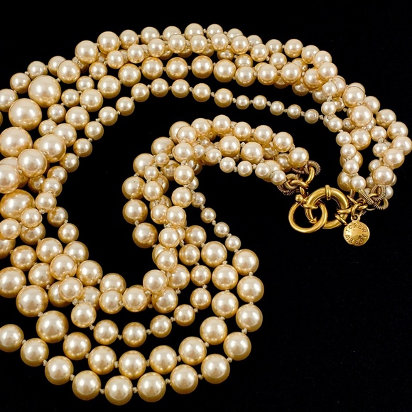 J. Crew Twisted Hammock Pearl Necklace Champagne - Picture 4 of 8